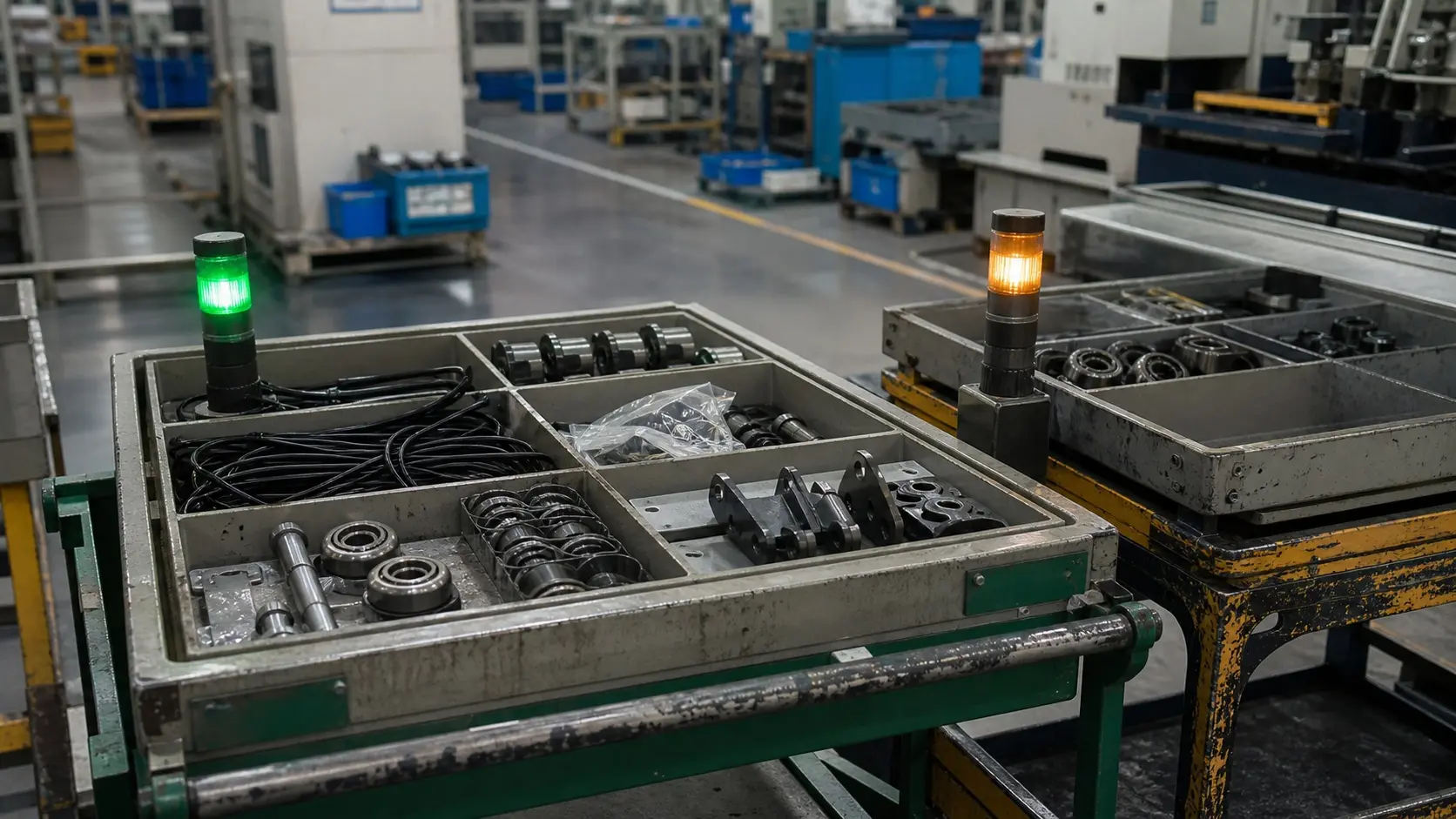 装配工位的物料齐套检查现场